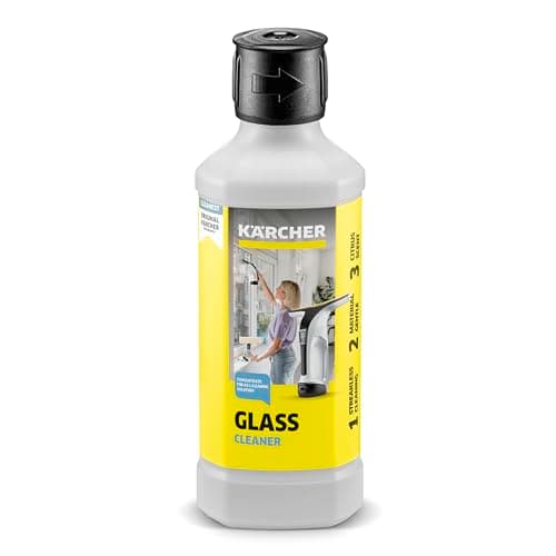 Image of Kärcher Window Cleaner Concentrate RM 500, for Streak-Free Cleaning of Windows, Glass, Mirrors and Shower Screens, 500ml Concentrate dilutes to 4l Cleaning Liquid.