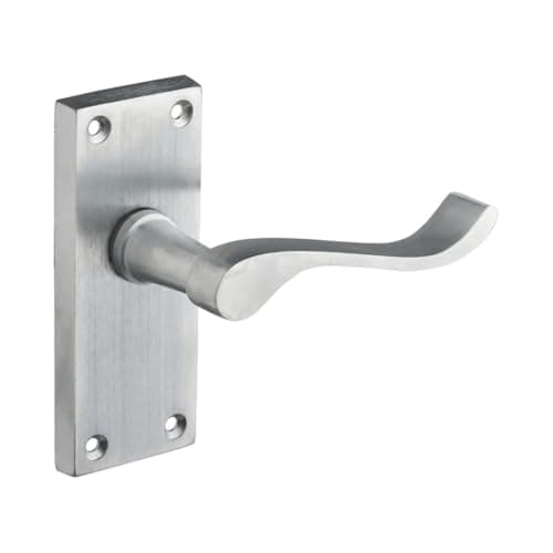 Image of Designer Levers - Victorian Scroll Lever Door Handles - Satin Chrome - 1 Pair - Latch Door Handle - Interior Use - Short Latch