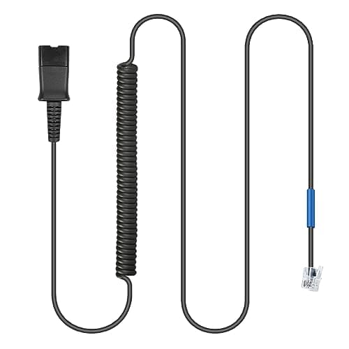 Image of U10 Headset Adapter RJ9 to QD Cable for Plantronics Quick Disconnect Headsets Coil Cord Compatible with Cisco IP Phones 7940 7942 6945 6921 7960G 7962 7965 7931G 7941G 7945G 7962G 6945 7811 8945 9951