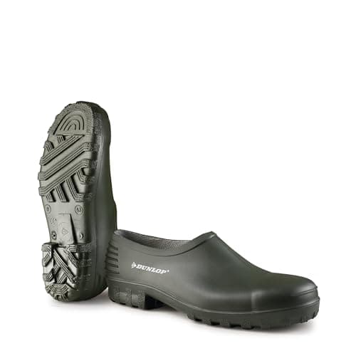 Image of Dunlop Wellie Gardening Shoe, Clog, Goloshes, Waterproof. Unisex, Green, 11 UK/ EU 46