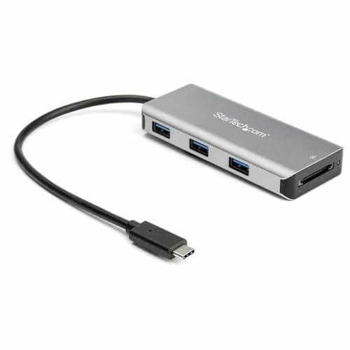 Image of StarTech.com 3 Port 10Gbps USB C Hub with SD Card Reader - 3x USB-A & 1x SD Slot - Portable USB 3.1/3.2 Gen 2 Type C Adapter Hub - Laptop Hub - USB Bus Powered - Thunderbolt 3 Compatible (HB31C3ASDMB)
