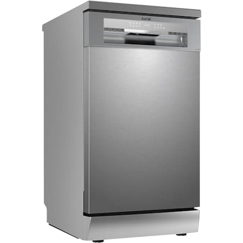 Image of Grey Freestanding Slimline Dishwasher - 45cm - 10 Place Settings LED Display