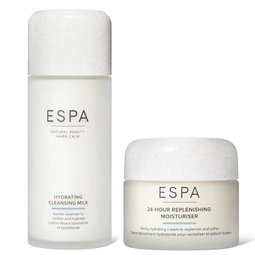 Image of ESPA Hydrate & Replenish Duo | Hydrating Cleansig MIlk & 24-Hour Replenishing Moisturiser | Moisture-Boosting, Radiance-Enhancing Daily Skincare Set