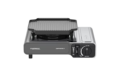 Image of Campingaz Camp Bistro 3 Stove | 1 Burner Camping Stove | 2200 Watt Camp Stove | Compact portable Outdoor Cooker | Includes Carry case for Easy Transport | Black,Camp Bistro 3 Griddle