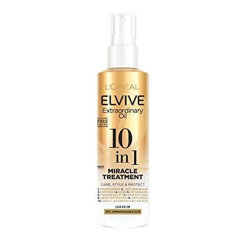 Image of L'Oréal Paris 10-In-1 Miracle Treatment For Dry Unmanageable Hair, Elvive Extraordinary Oil Leave-In Spray With Precious Oils, Detangles And Protects From Heat And Frizz With No Weigh Down, 150ml