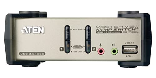 Image of ATEN PS/2-USB VGA/Audio 2-Port KVMP™ Switch with OSD CS1732B (2048 x 1536; DDC2B) Independent switching of KVM, USB, and Audio focus, support Windows, Mac & Sun, no software, UK, #1 KVM Market Leader