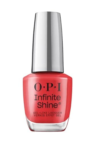 Image of OPI Infinite Shine Nail Polish - Cajun Shrimp™ - Gel Like & Long Lasting Coral Nail Polish - with Pre-Cured Gel Technology & OPI Pro-Wide Brush (15ml)