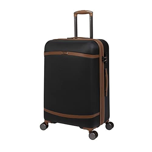 Image of it luggage Quaint 27" Hardside Checked 8 Wheel Expandable Spinner, Black with Almond Trim, 27", Quaint 27" Hardside Checked 8 Wheel Expandable Spinner