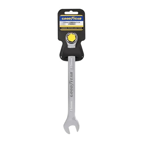 Image of Goodyear 15mm Spanner- Chrome Vanadium Steel| Precision Engineered for Tightening and Loosening Nuts and Bolts| Durable & Corrosion-Resistant Wrench| Essential Hand Tool for Mechanics