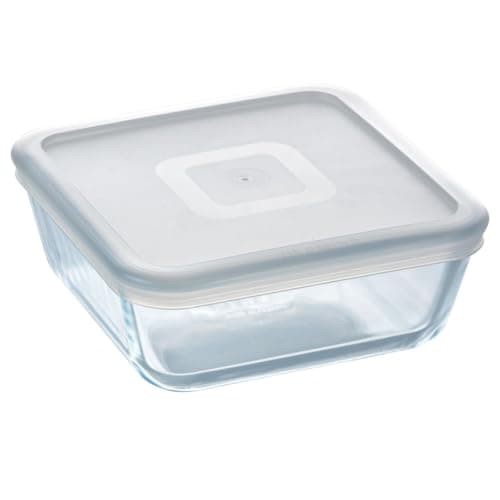 Image of Pyrex Cook&Freeze Recipient Care Glass Size with lid 20.5 x 20.5 x 7.5 cm - Without lid 20 x 20 x 7 cm