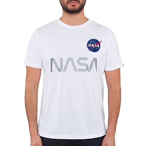 Image of Alpha Industries NASA Reflective T Shirt for Men White