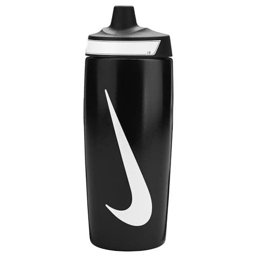 Image of Nike Refuel Bottle Grip 18oz 532ml Water Bottle Sports Bottle Training Fitness Non-Slip Grip, Black/Black/White