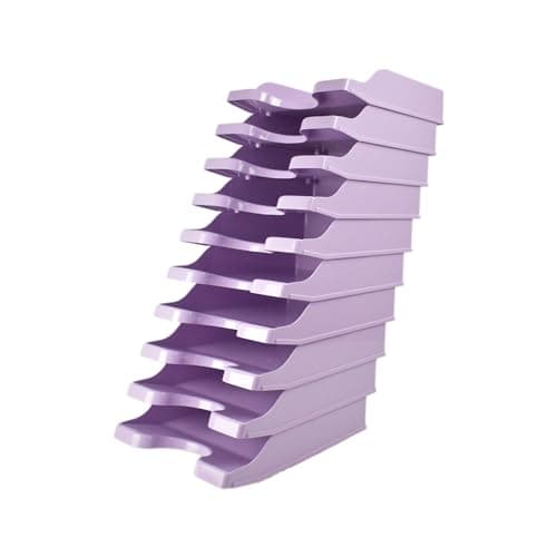 Image of Deflecto A4 Pk of 10 x Self Stacking Letter Trays Lavender, A4 paper tray organiser, letter organiser storage, desk trays - CP130YTLAVX10