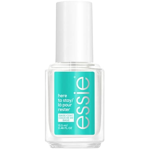 Image of Essie Nail Polish, Here To Stay Longwear Base Coat, Innovative Color-Bonding Technology, Prevents Nail Staining & Extends Manicure Wear, Bonds Polish to Nail for Extra Long Wear, Clear – 13.5ml