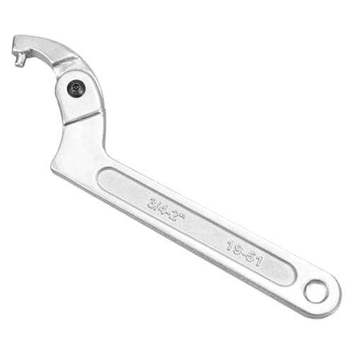 Image of Othrion 1Pcs Adjustable C Spanner Hook Wrench Tool with Round Head,Adjustable C S panner Hook W Rench Tool,3/4-2"(19-51mm) Chrome Vanadium Steel Pin Spa nner Wre NCH for Tightening Lock Nuts Bearings