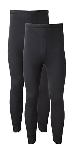 Image of Heatwave® Pack of 2 Men's Thermal Trousers Long Johns Warm Underwear Baselayer Thermals, Medium Black