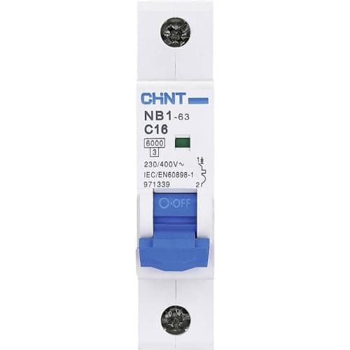 Image of Chint NB1-63C1P06 Miniature Circuit Breaker, 6 A, 1 Pole, C Curve, 6 kA