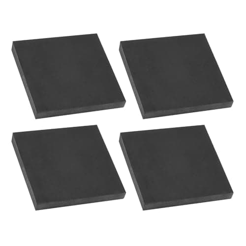 Image of PATIKIL Rubber Solid Anti-Vibration Pads, 4 Pcs 80mm x 10mm Thick Rubber Square Washers Multi-Purpose Gasket Pad Bushings Spacer for HVAC Compressor Air Conditioner, Black