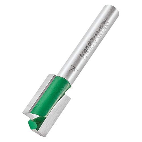 Image of Trend CraftPro Straight Two Flute Router Cutter Bit, 1/4 Inch Shank, 12mm Cut Diameter & 19.1mm Cut Length, Tungsten Carbide Tipped, C019X1/4TC