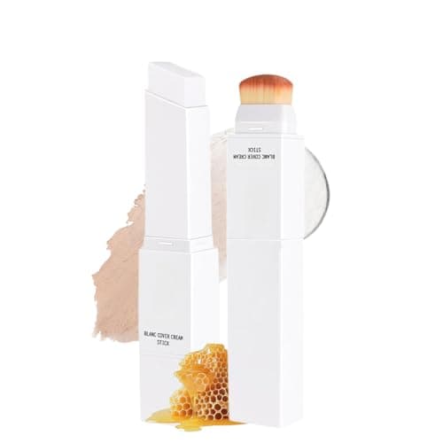 Image of 2 in 1 Colour Changing Foundation Stick,Cover Cream Stick V White FoundationStick,Lightweight Hydrating Matte Stick Foundation with Detachable Brush,FaceFoundation & ConcealerStick #4medium