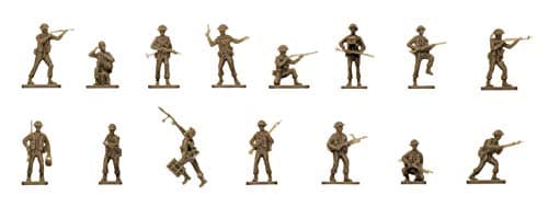 Image of Airfix Model Figures Set - A00763V WWII British Infantry N. Europe - Model Building Kit Accessories, Plastic Model Kits for Adults & Children 8+, Set Includes 48 Unpainted Figures - Dioramas Accessory