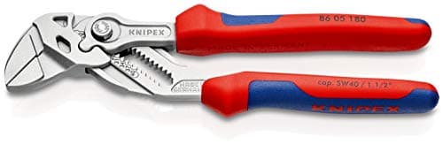 Image of KNIPEX Pliers Wrench Pliers and a Wrench in a Single Tool Chrome-Plated with Multi-Component Handles 180 mm, 86 05 180