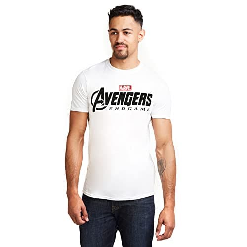 Image of Marvel Men's Avengers Endgame Logo T Shirt, White, L UK