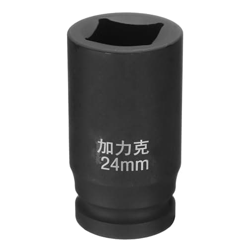 Image of sourcing map 4 Point Square Socket 3/4" Drive by 24mm Metric Square Impact Socket 40CR Blackening Standard Wheel Sockets Pneumatic Socket Tool for Auto Repair Mechanical Maintenance Home Use