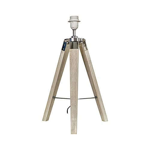 Image of MiniSun | Modern Distressed Wood and Silver Chrome Table Lamp Base | Table Lamps, Home Décor & Improvement Essential