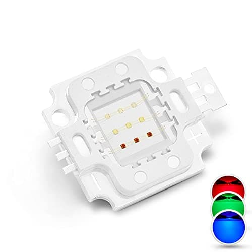 Image of CHANZON High Power Led Chip 10W RGB Common Anode (300mA - 350mA for Each Color) Multicolor Super Bright Intensity SMD COB 10 Watt Light Emitter Components Diode 10 W Bulb Lamp Beads DIY Lighting