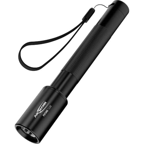 Image of Ansmann Future T150 Ultra bright Professional LED Torch. Splash, shock and dust proof aluminium body. Light range up to 150M. Includes 2 x AA batteries and wrist strap. 3 year warranty