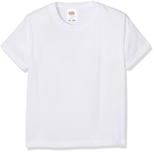 Image of Fruit of the Loom Boy's Plain T Shirt, White, 3-4 Years