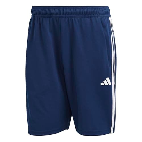 Image of adidas Men's Train Essentials Piqué 3-Stripes Training Shorts, Dark Blue/White, L