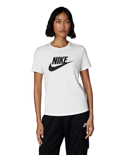 Image of NIKE DX7906-100 W NSW TEE ESSNTL ICN FTRA T-Shirt Women's White/Black/Black Size M