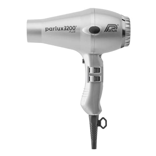 Image of Parlux 3200 Plus Hair Dryer in Silver. Lightweight Compact 1900W Dryer with Ultra High Tech Ionic Technology. Salon Favourite with 2 Speed Settings & 3 Heat Controls Plus Cool Shot Button.