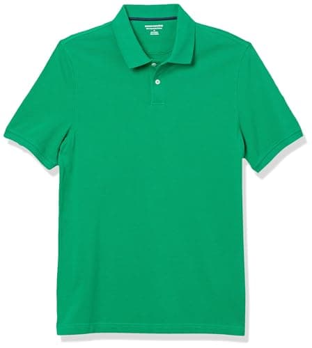 Image of Amazon Essentials Men's Slim-Fit Cotton Pique Polo Shirt, Green, XL