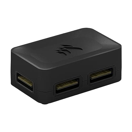 Image of Corsair iCUE LINK 4-Way Signal Splitter - For Custom Cooling Setups - Magnetic Attachment - Requires iCUE LINK System Hub (Sold Separately) - Black