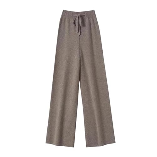 Image of Wool Knitted Wide-Leg Pants for Women Loose All-Matching Soft Glutinous Thickened Straight Long Pants for Outer Wear