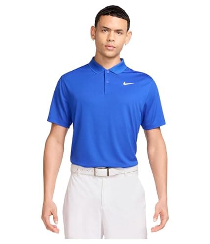 Image of Nike Mens Dri-fit Victory Solid Golf Polo, Game Royal/White, Medium