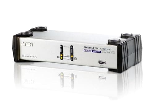 Image of ATEN CS1742 2-Port USB VGA Dual Display/Audio KVMP Switch, silver