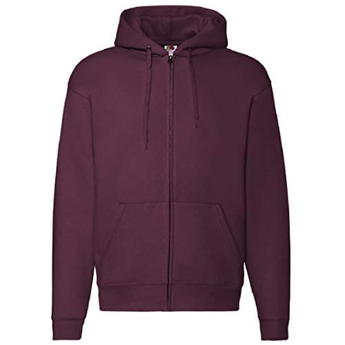 Image of Fruit of the Loom Mens Zip Through Hooded Sweatshirt/Hoodie (L) (Burgundy)