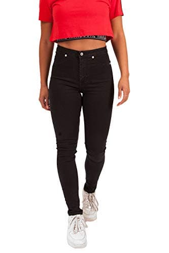 Image of Hardcore Ladies Cotton Rich Soft Touch High or Mid Rise Denim Skinny Jeans (Staten - Black, 30W)