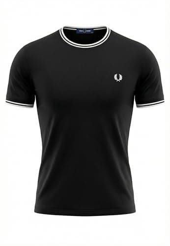 Image of Fred Perry Twin Tipped T-Shirt, Men's T-Shirt, navy blue, L