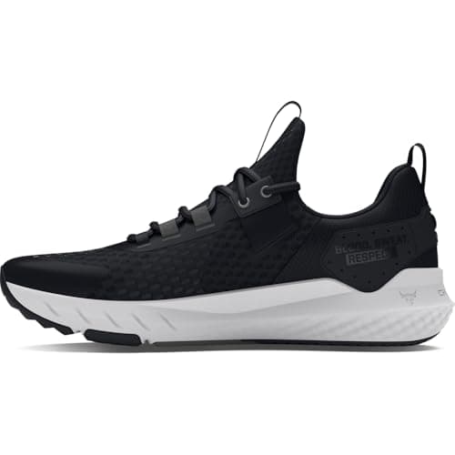 Image of Under Armour Men's Project Rock Blood Sweat Respect 4 Sneakers, (001) Black/Castlerock/White, 9