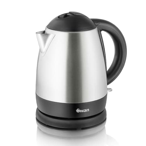 Image of Swan SK31020N Brushed Stainless Steel Jug Kettle, Cordless Design, 2000W, 1 Litre, Silver