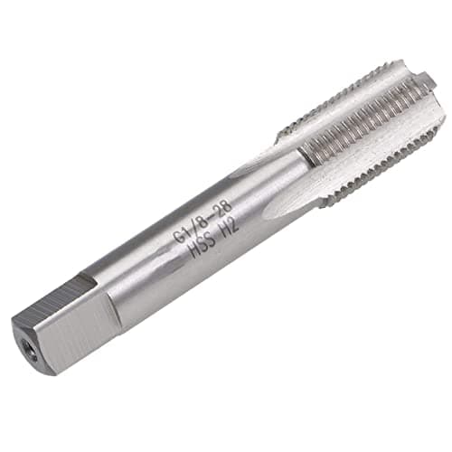 Image of TA-VIGOR Pipe Thread Tap G1/8, HSS 4 Straight Flute Taper Plug Metric Tap, H2 Tolerance Tapping Threading Machinist Repair DIY Tool
