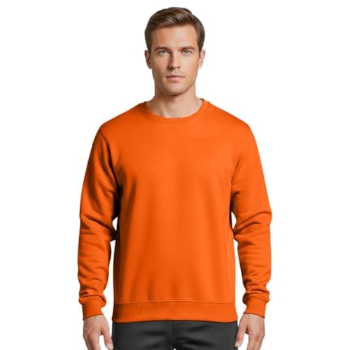 Image of Star and Stripes LARGE ORANGE crew neck cotton sweatshirts durable jumpers unisex fitting