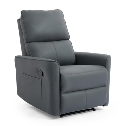 Image of More4Homes MADRID MANUAL RECLINER AIR LEATHER SOFA (Grey, 1 Seater)