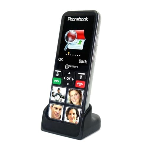Image of Geemarc CL8000, Amplified 4G Senior Mobile Phone, Hearing Aid Compatible (M4/T4), Big Button Mobile Phone with 40 dB Volume Boost, SOS Button with GPS, Bluetooth, Photo Memories for Hard of Hearing