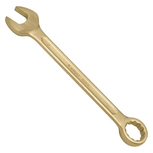 Image of WEDO Non-Sparking 55mm Combination Wrench,Metric,Length 560mm,Spark-free 12-Point,15-Degree Offset Spanner,Aluminum Bronze,Corrosion-resistance,DIN 3113,BAM&FM Certificate